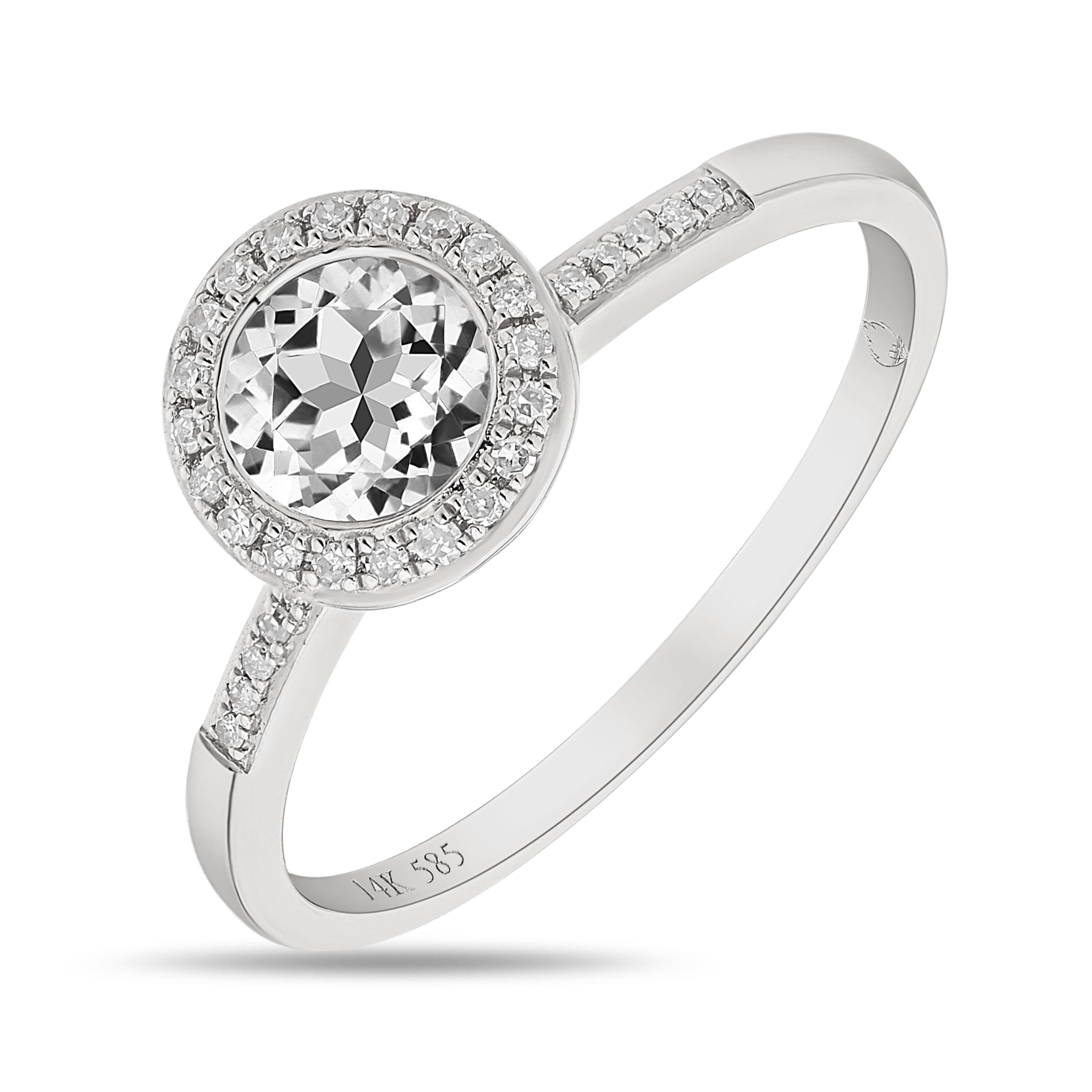 14K White Gold 0.08ct Diamond Ring
