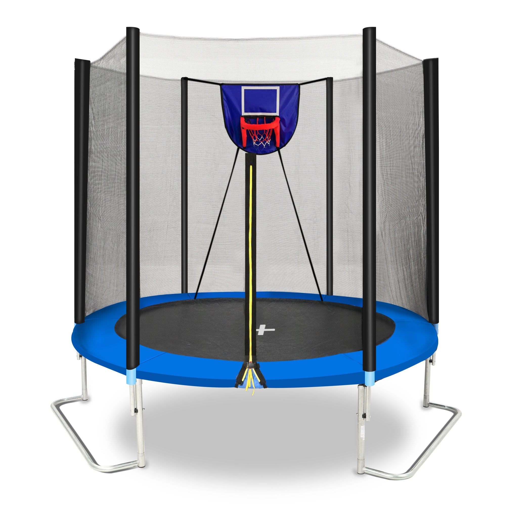 Streamdale 8FT Trampoline Outer Net with Soft Basketball board, ball and inflator(Blue)