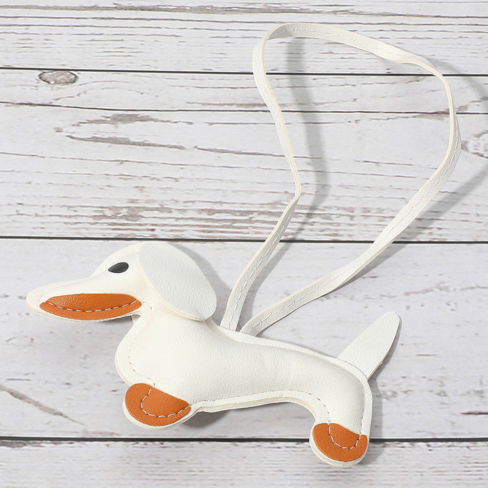 Faux Leather Dachshund Dog Bag Charm