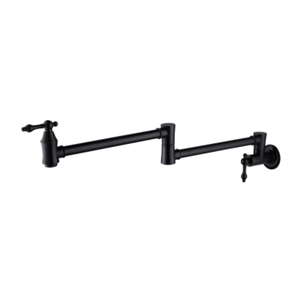 Hivvago Convenient Wall-Mounted Matte Black Pot Filler Faucet