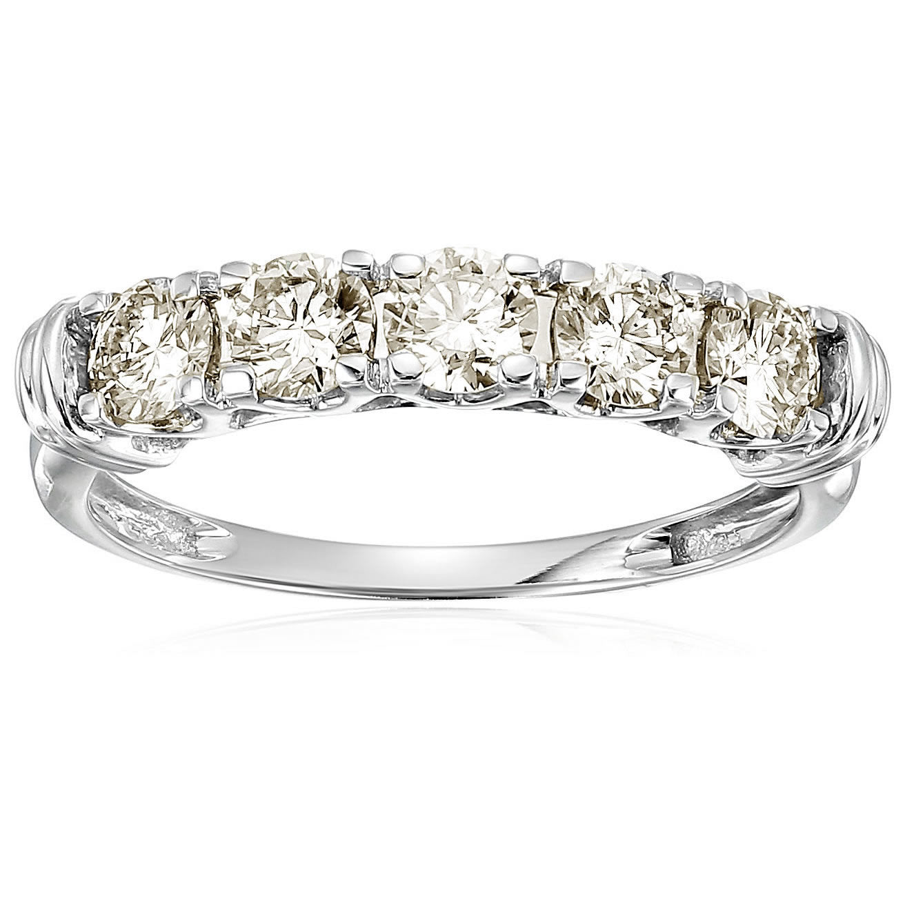 1 cttw 5 Stone Diamond Wedding Engagement Ring 14K White or Yellow Gold Round
