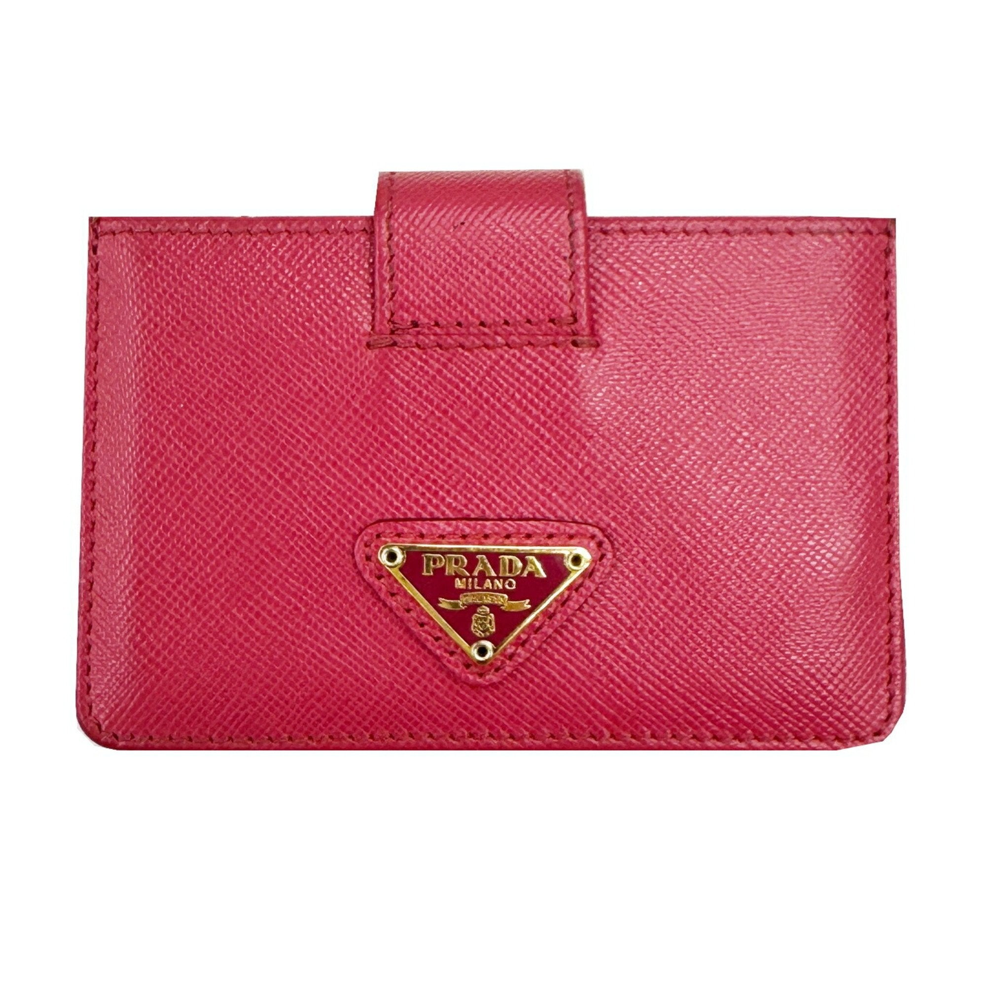 Prada Saffiano Triangle Card Case (Pre-Owned)