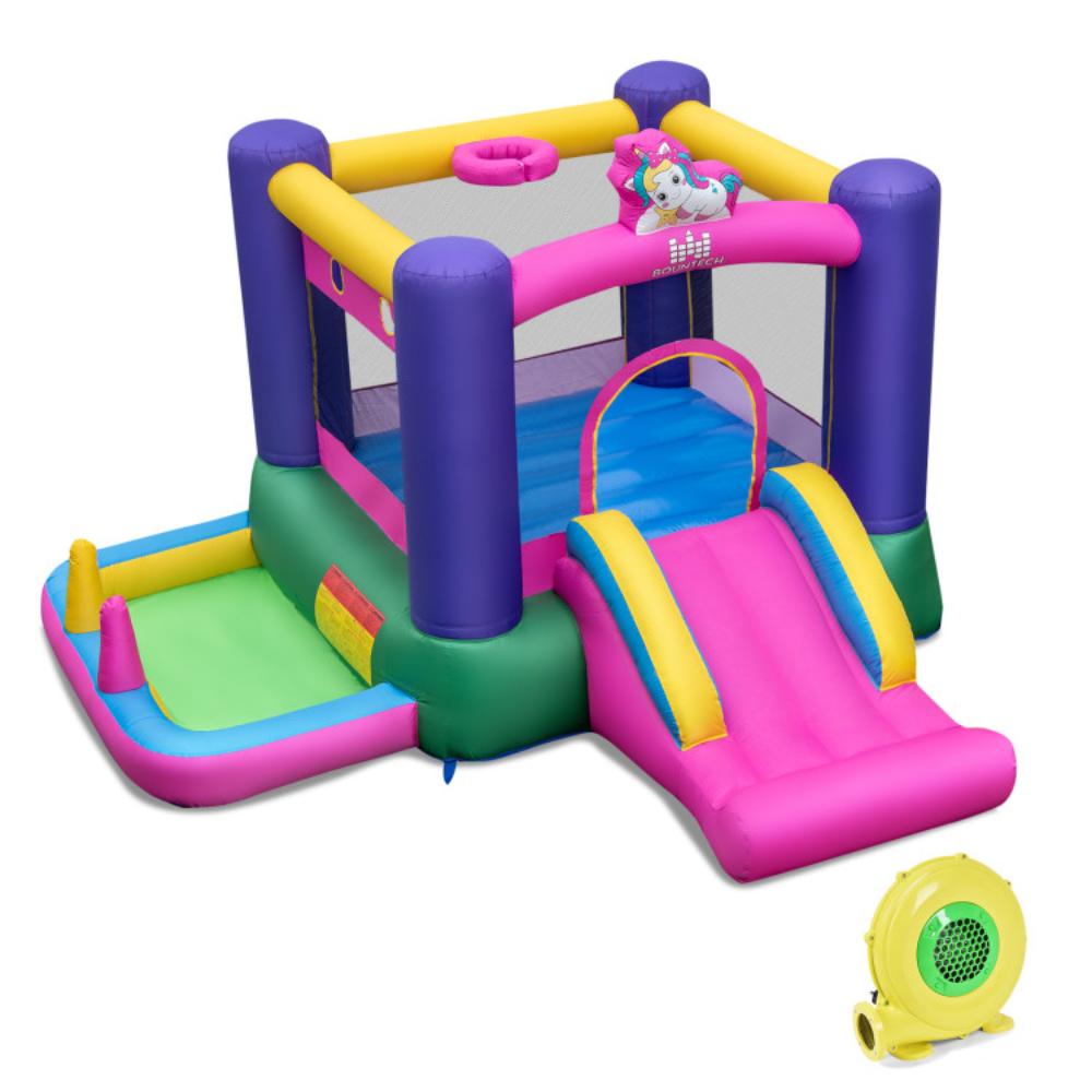Hivvago 6-in-1 Bouncy Castle Inflatable Bounce House with Slide and Ball Pit with 480W Blower