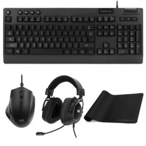 Monster 2MNGA0161B0L2 Campaign Gaming Bundle Black - Keyboard Mouse Headset Mouse Pad