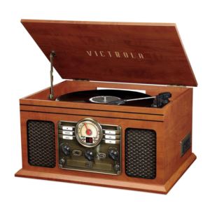 Victrola VTA-204B-MAH 7-in-1 Bluetooth turntable-Mahogany