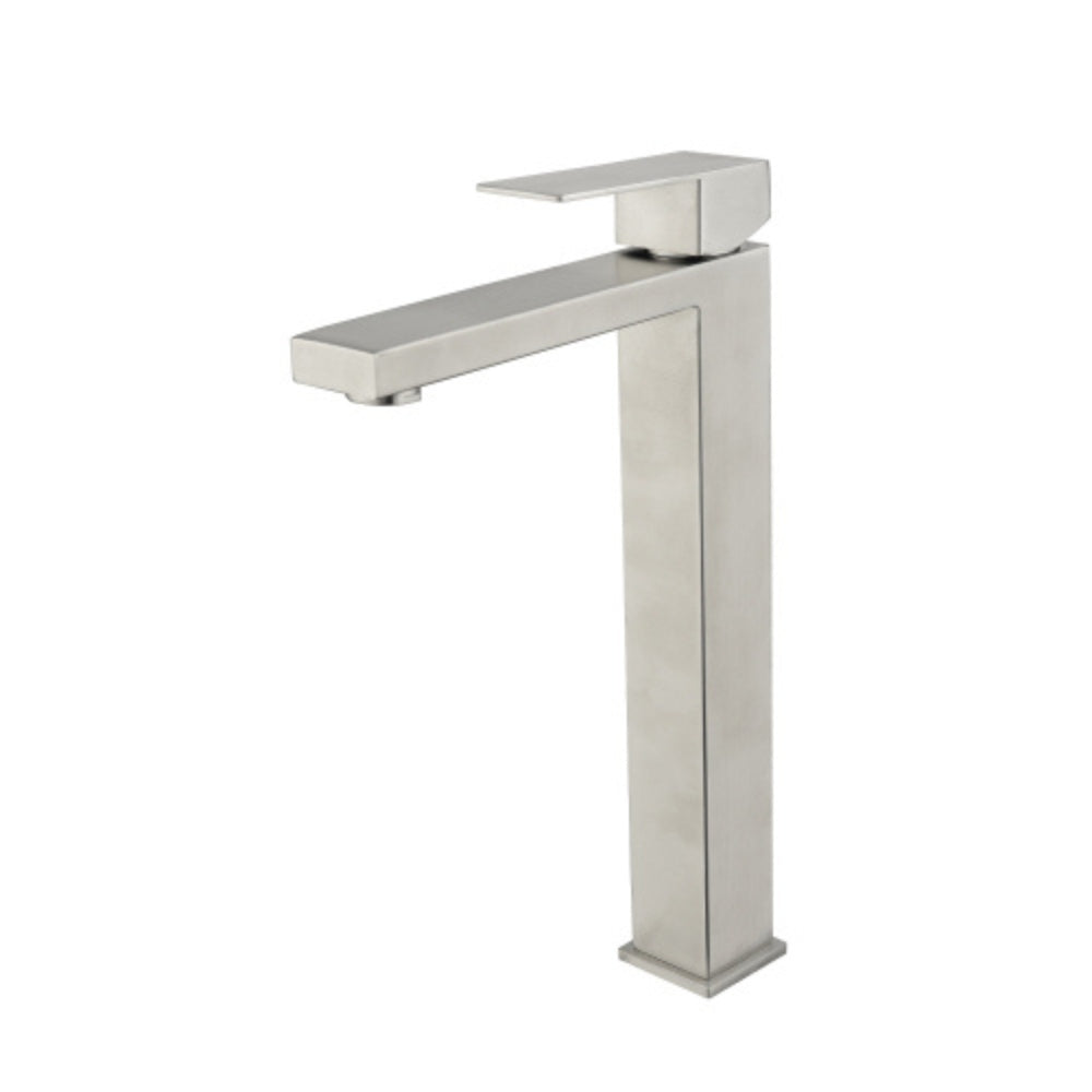 Hivvago Brushed Nickel Waterfall Spout Bathroom Faucet With Single Handle