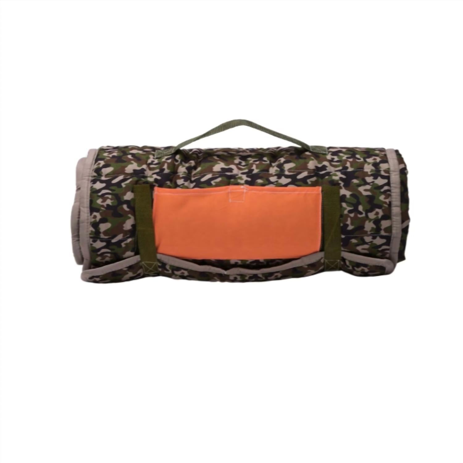 Kid's One With The Woods Camo Nap Mat In Khaki/orange