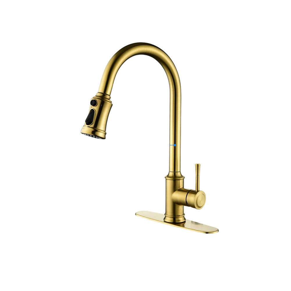 Hivvago High Arc Pull Out Kitchen Faucet Stainless Steel