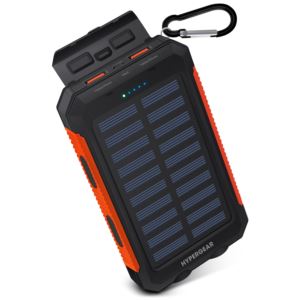 HYPERCEL 13681 HyperGear 10,000mAh Dual USB Solar Power Bank Black