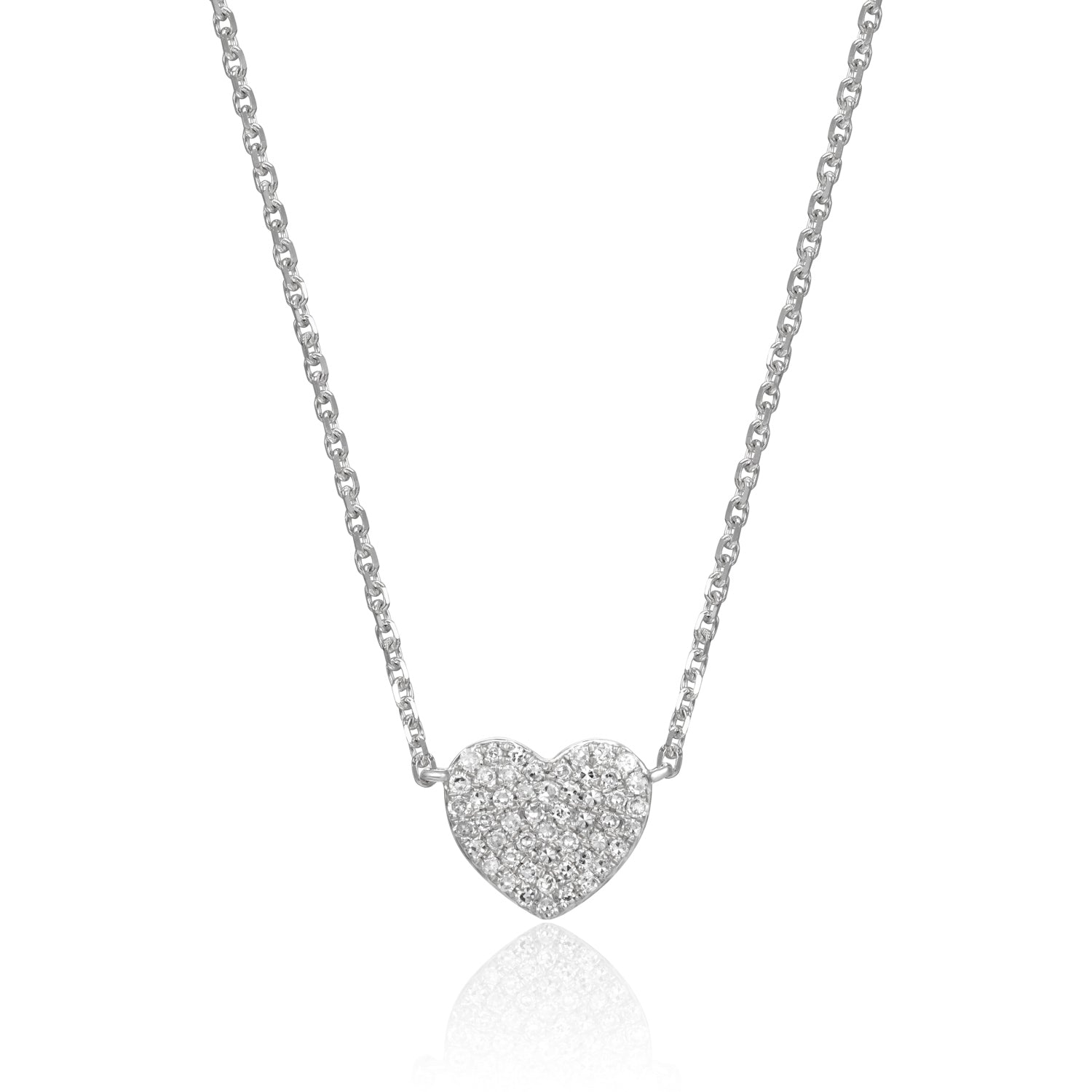 14K White Gold 0.16ct Diamond Necklace