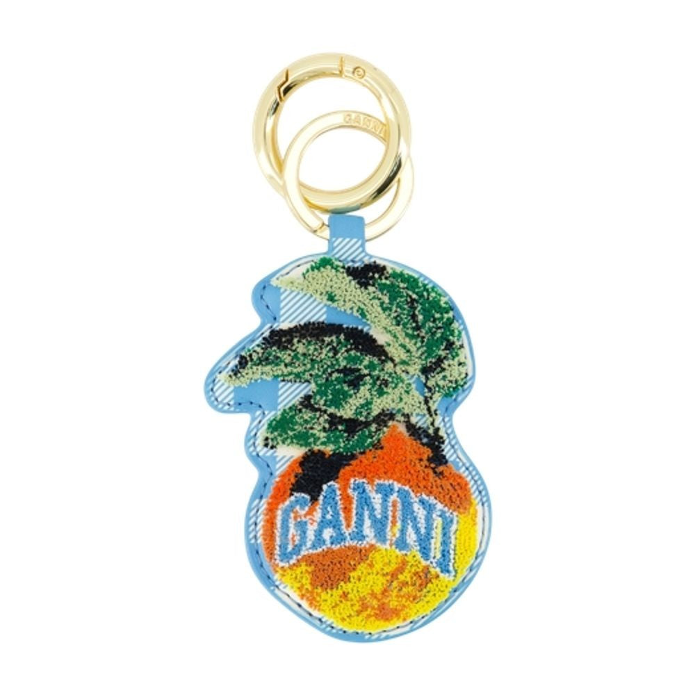 Apple Keyring - Leather - Blue