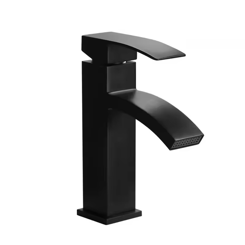 Hivvago Single Handle Waterfall Bathroom Vanity Sink Faucet  - Black