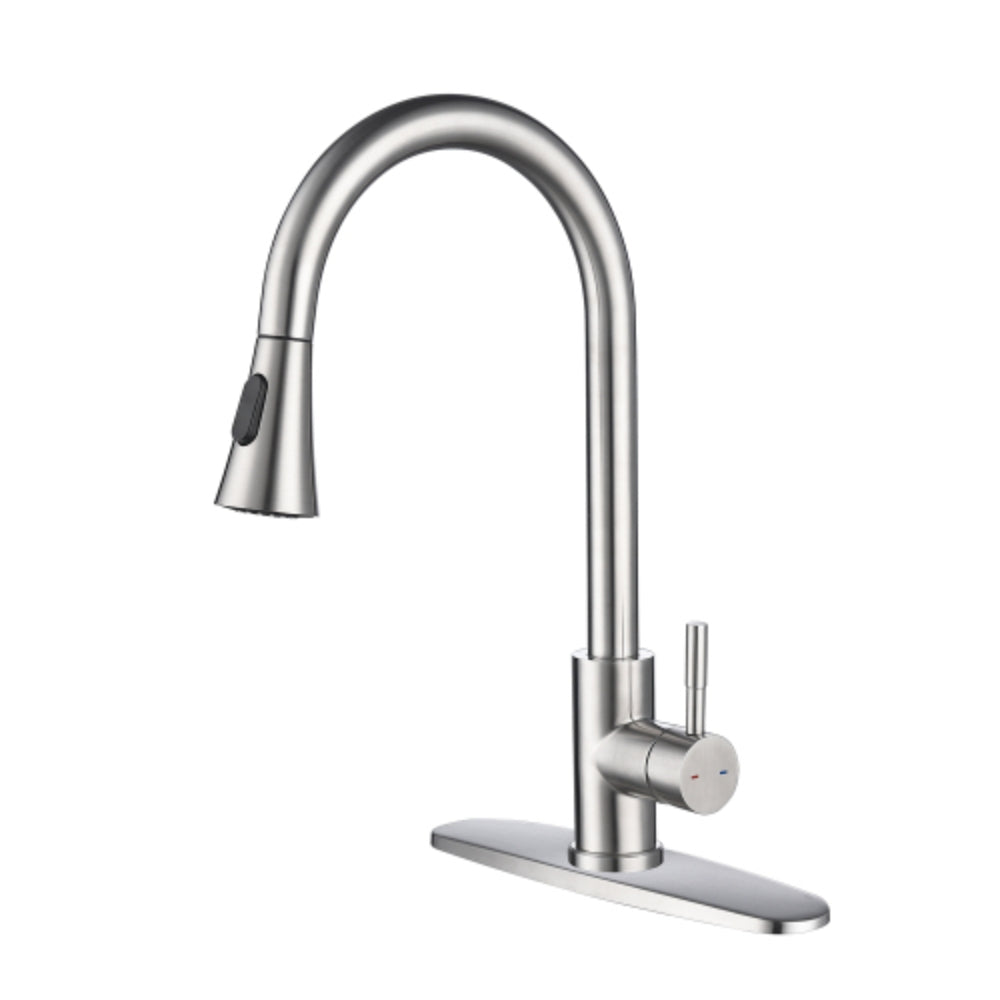 Hivvago Convenient Kitchen Faucet With Pull-Out Sprayer - Silver