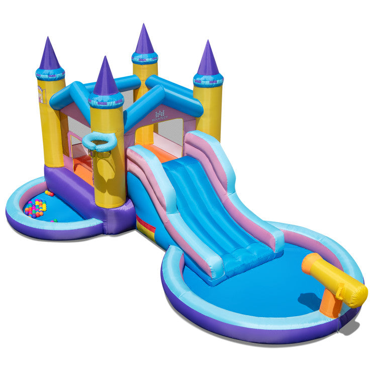 6-In-1 Inflatable Kids Water Park For Yard without Blower