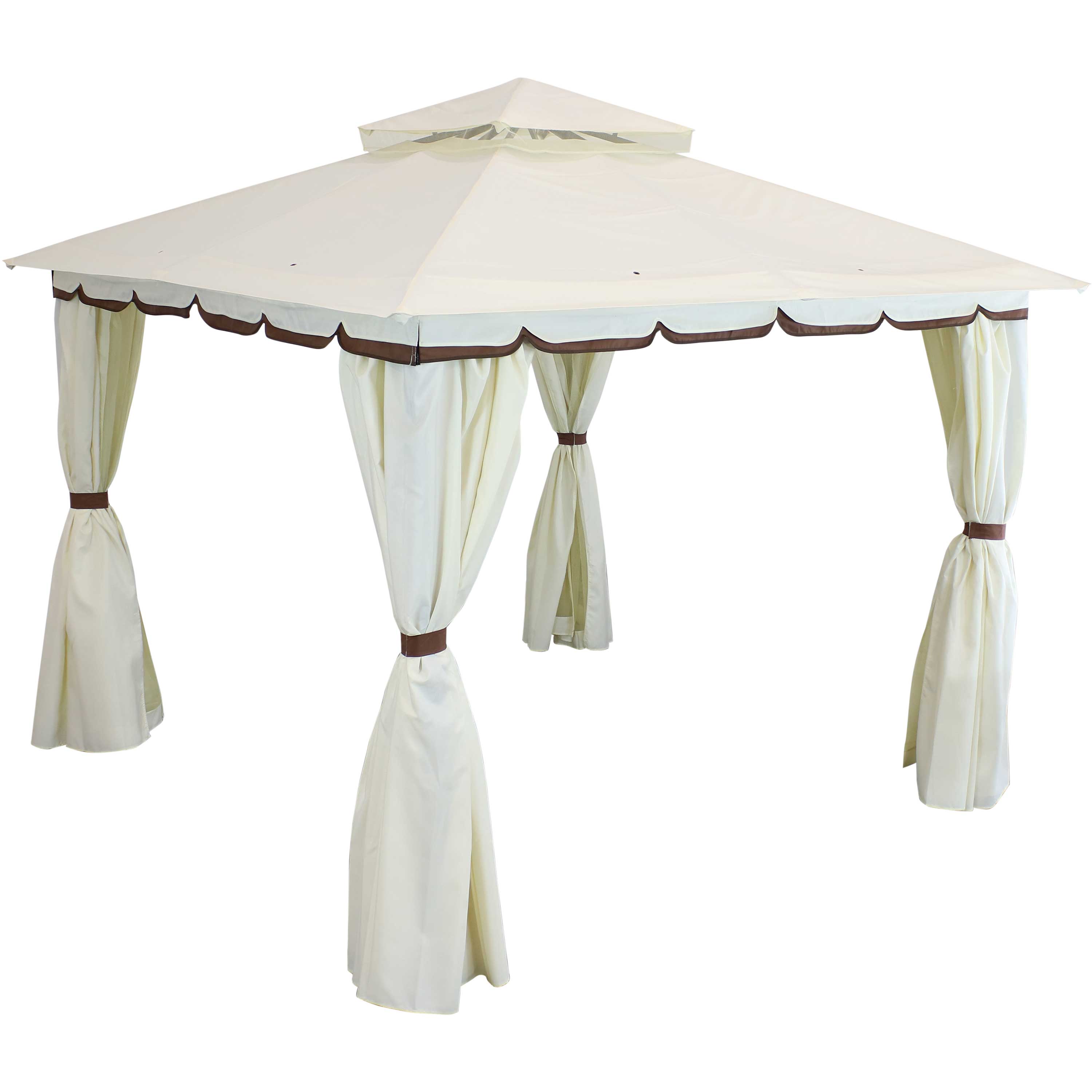 Sunnydaze Soft Top Rectangle Patio Gazebo with Screens and Privacy Walls for Backyard, Garden or Deck