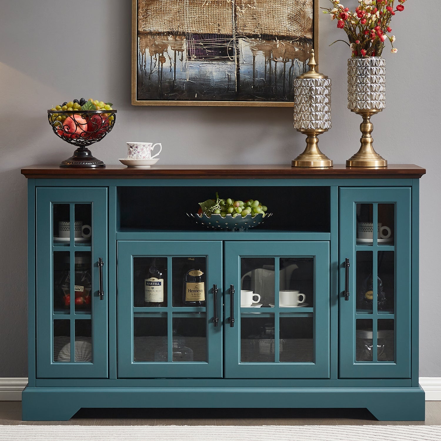 Hivvago Sideboard Buffet Table With 4 Doors
