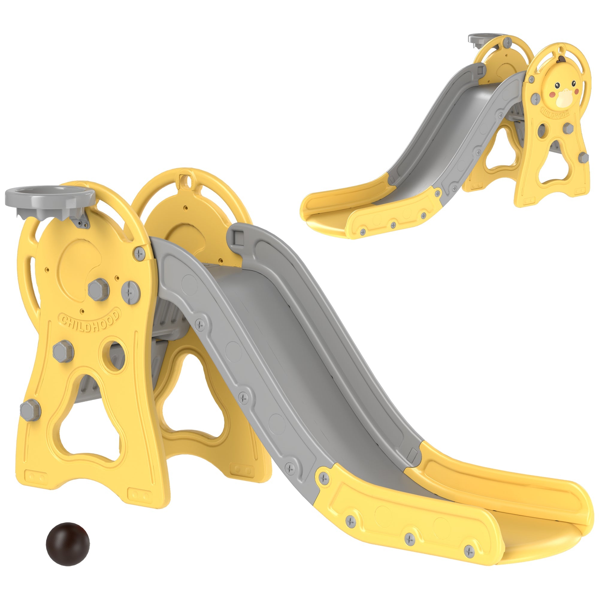 Streamdale 3-in-1 Toddler Slide with Climber, Hoop, and Duck Pattern