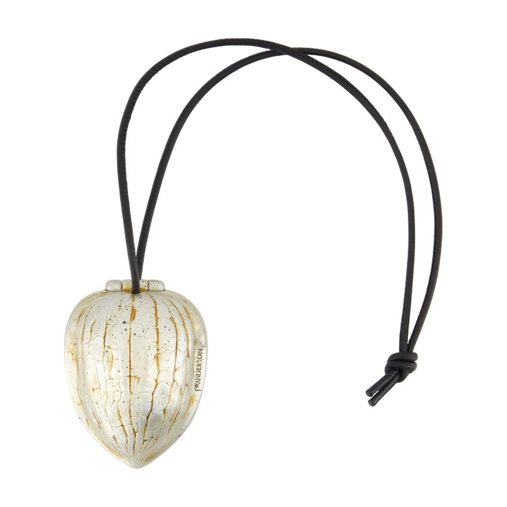 Walnut-Shaped Keyring With Textured Surface And Gold Detailing