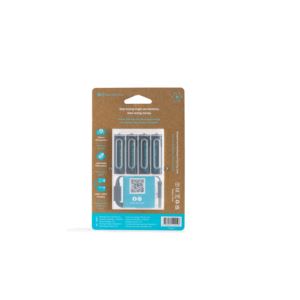 PB-AA-C-8pk Pale Blue Lithium Ion Rechargeable AA Batteries - 8 pack