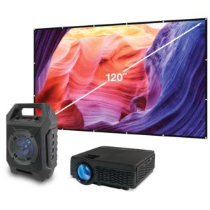 GPX THE2021BDL Movie Theater Kit 1 - Projector, Screen & Tailgate Speaker