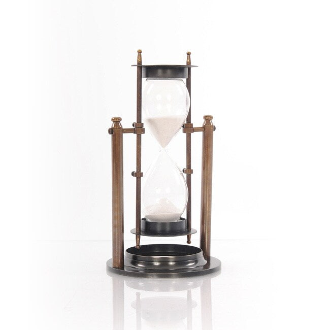 Antiqued Brass Revolving Hourglass Sand Timer