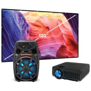 iLive KIT275BDL Projector Kit - Projector with BT and 120" Screen & Bluetooth Tailgate Speaker (PJ300VP/ISB380B)