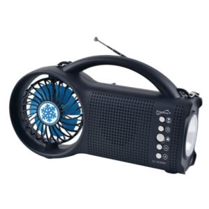 Supersonic SC-1073ER Emergency Solar Power Bluetooth Speaker with FM Radio LED and Fan