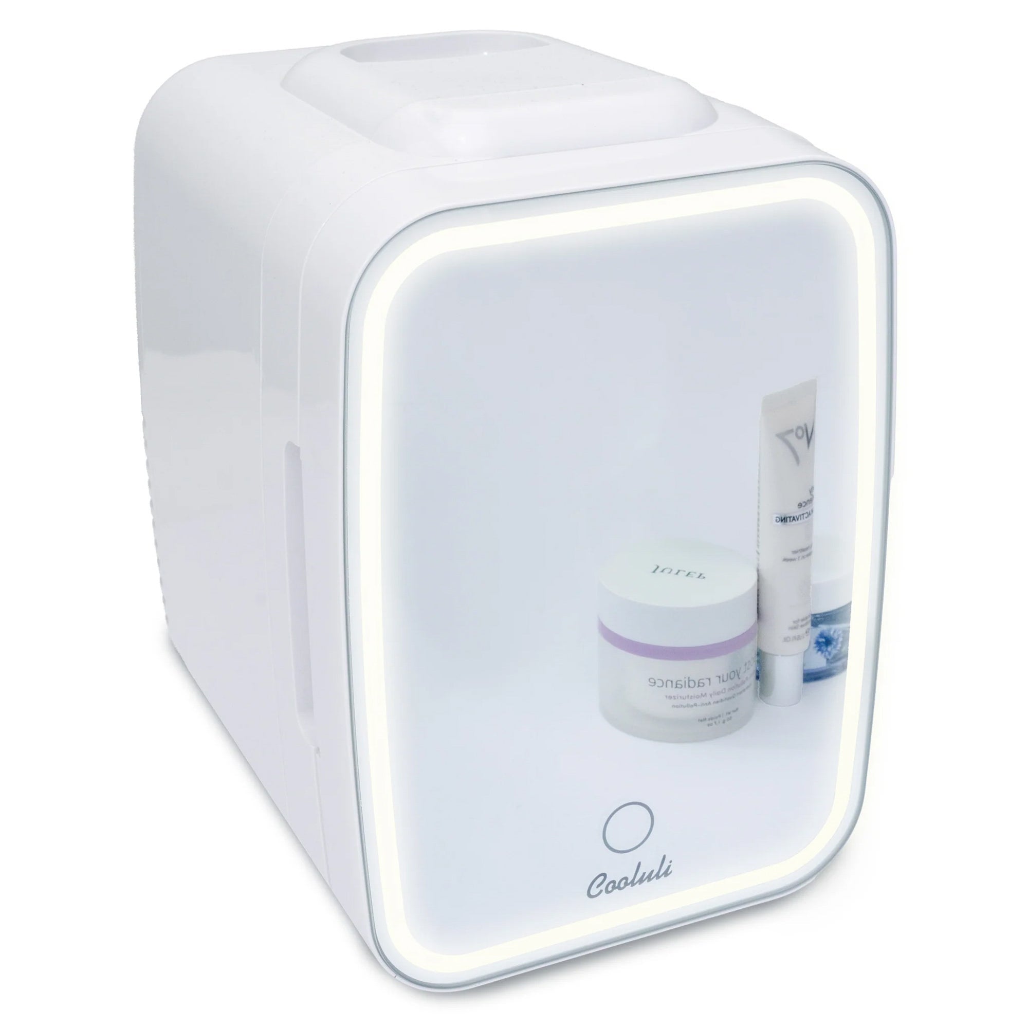 Glow 4L Mini Skincare Fridge w/ Mirror & LED Light White