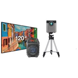 iLive KIT337BDL 720p Projector with Screen, Bluetooth Tailgate Speaker, and Tripod Stand