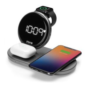 iHome IWW33BG PowerBoost Compact Alarm Clock w/ Qi USB and Apple Watch Charging