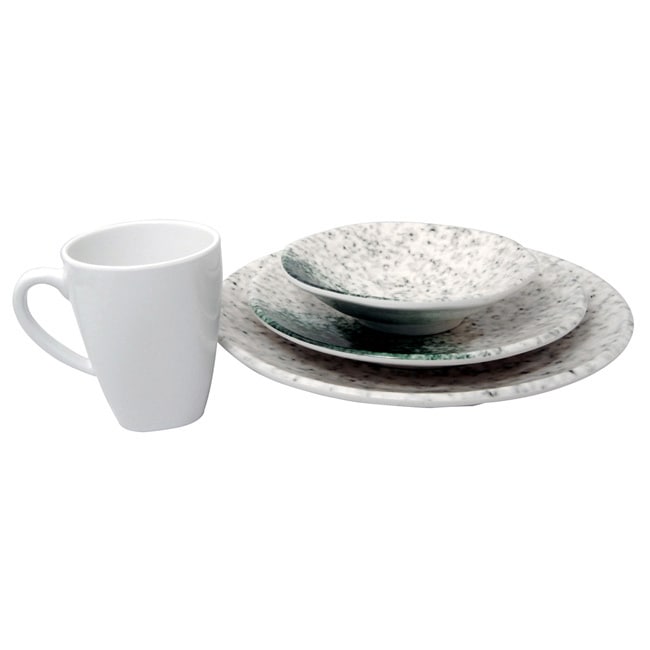 Marble Melamine Single 4-piece Dinner Set