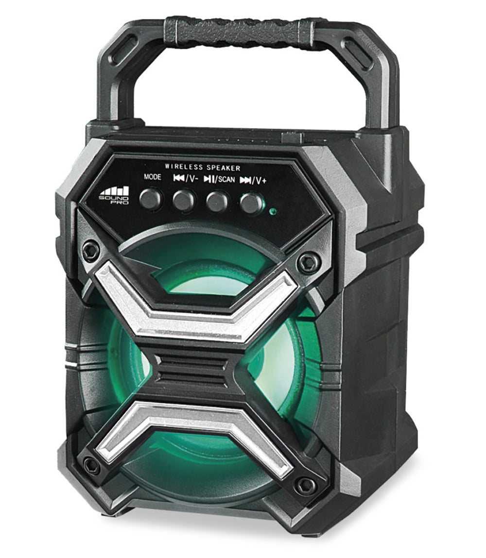 Portable 3" Bluetooth Speaker & Disco Light Black/Silver