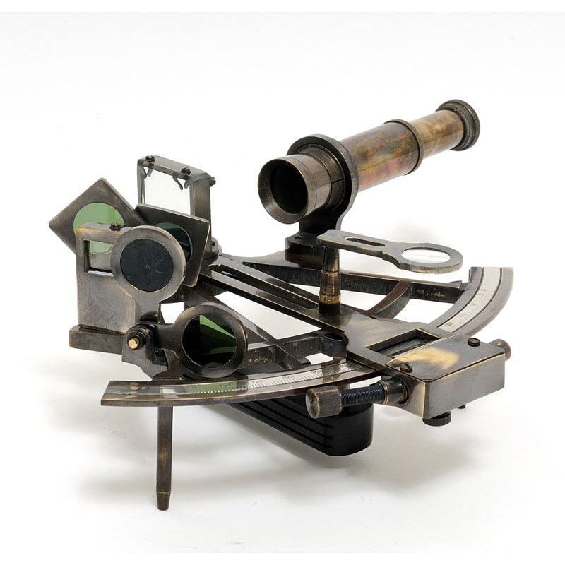 Old Modern Handicrafts Small Nautical Sextant with Leather Case