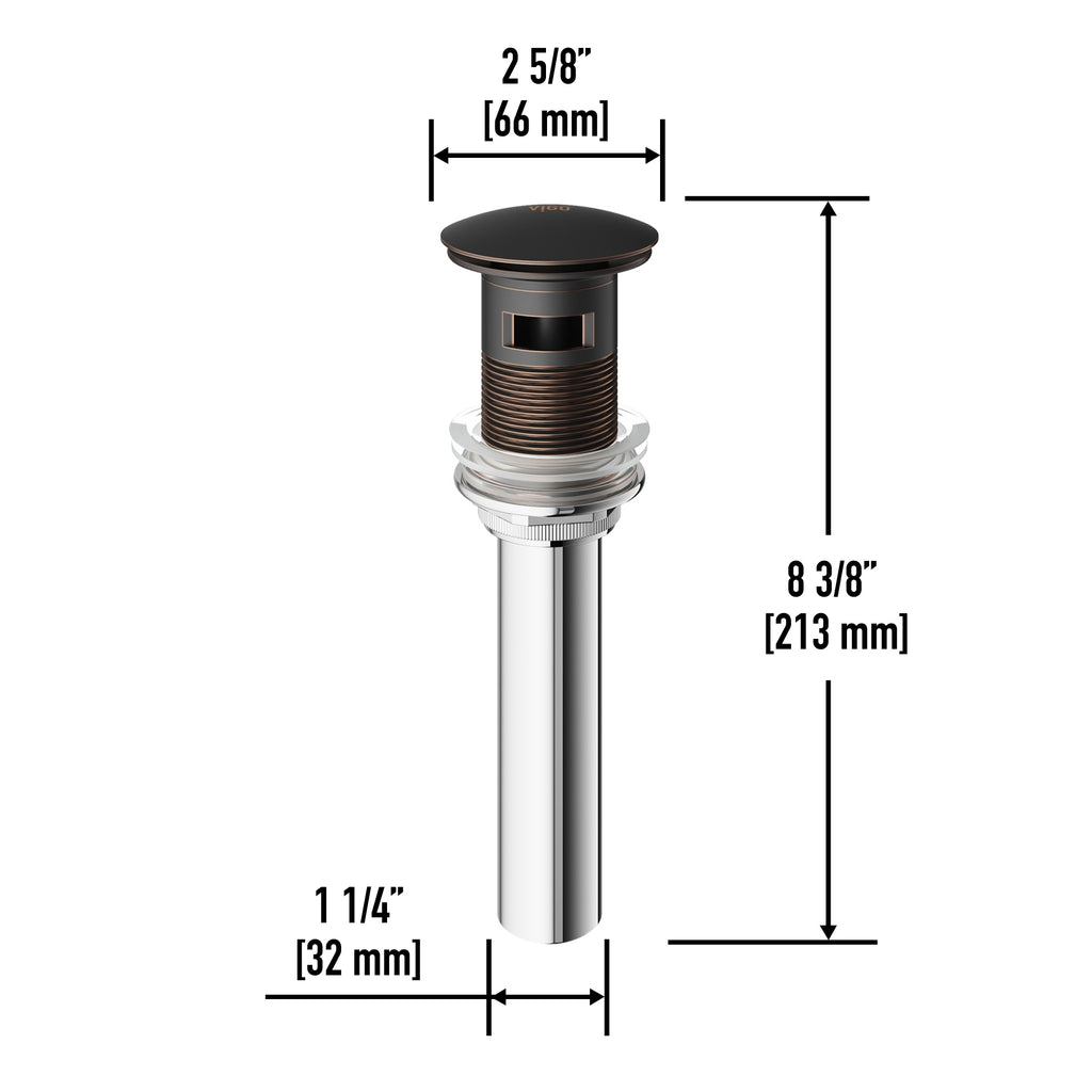 VIGO 1.75" W Bathroom Sink Pop-Up Drain in Antique Rubbed Bronze