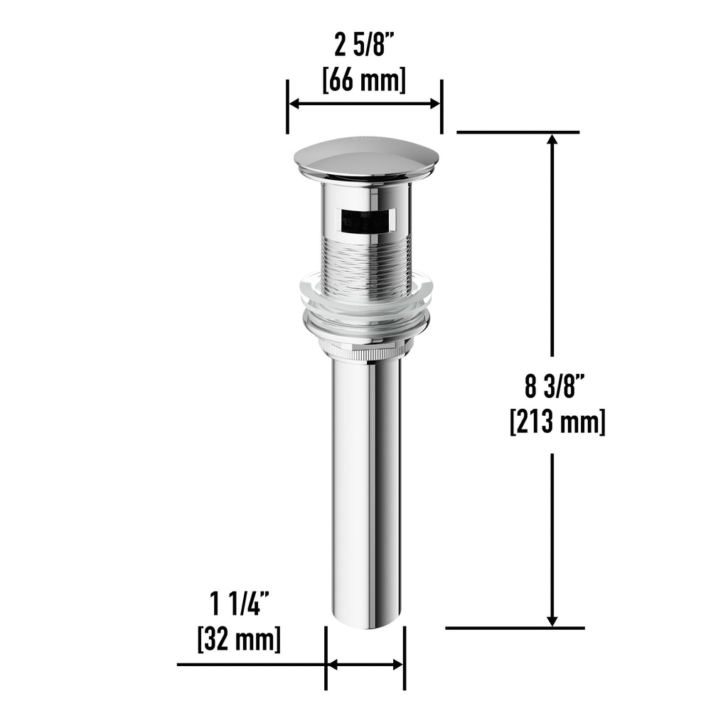VIGO 1.75" W Bathroom Sink Pop-Up Drain in Chrome