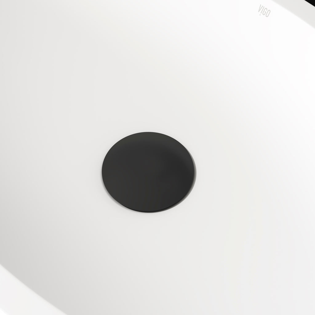 VIGO 1.75" W Vessel Bathroom Sink Pop-up Drain and Mounting Ring in Matte Black