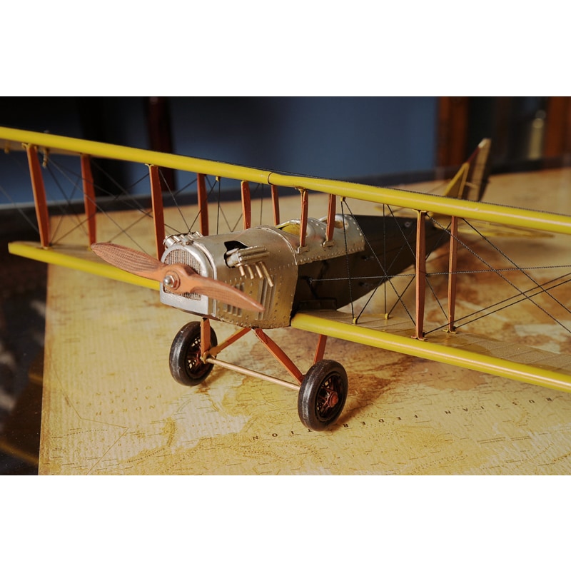 Yellow Curtis Jenny Plane 1:18 Scale Model