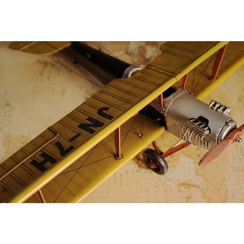 Yellow Curtis Jenny Plane 1:18 Scale Model
