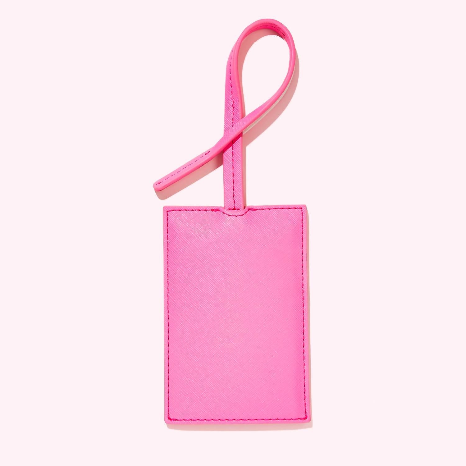 Textured Luggage Tag In Bubblegum