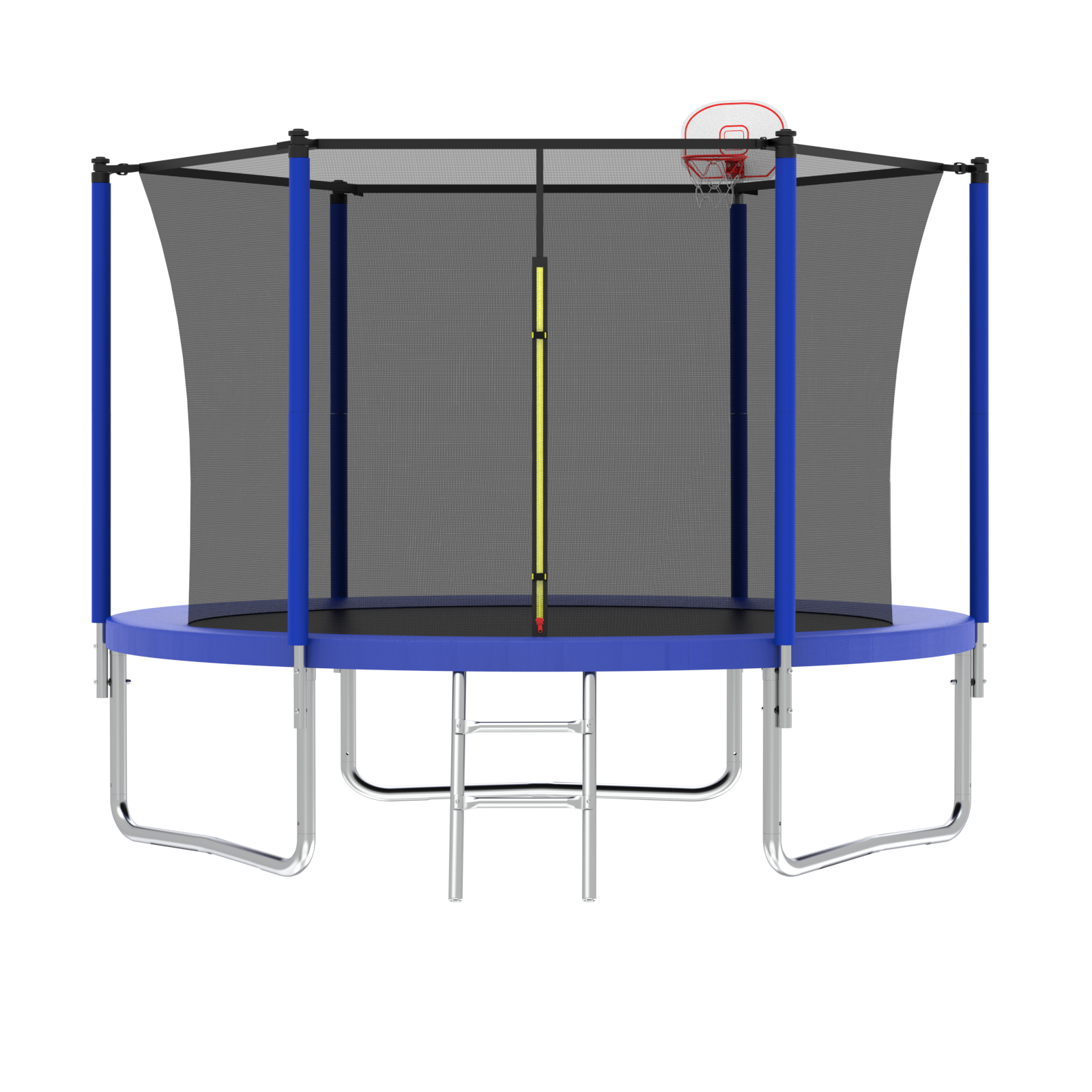 Streamdale 10FT Blue Trampoline with Safety Net, Basketball Hoop, and 54 Springs