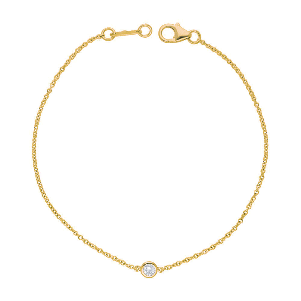 14K Yellow Gold 0.25cts. Diamond Bezel Bracelet