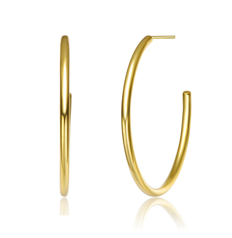Rachel Glauber 14k Gold Plated Large Open Hoop