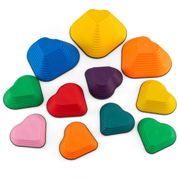11 Pieces Kids Stepping Stones Stackable Balance Blocks Indoor Outdoor