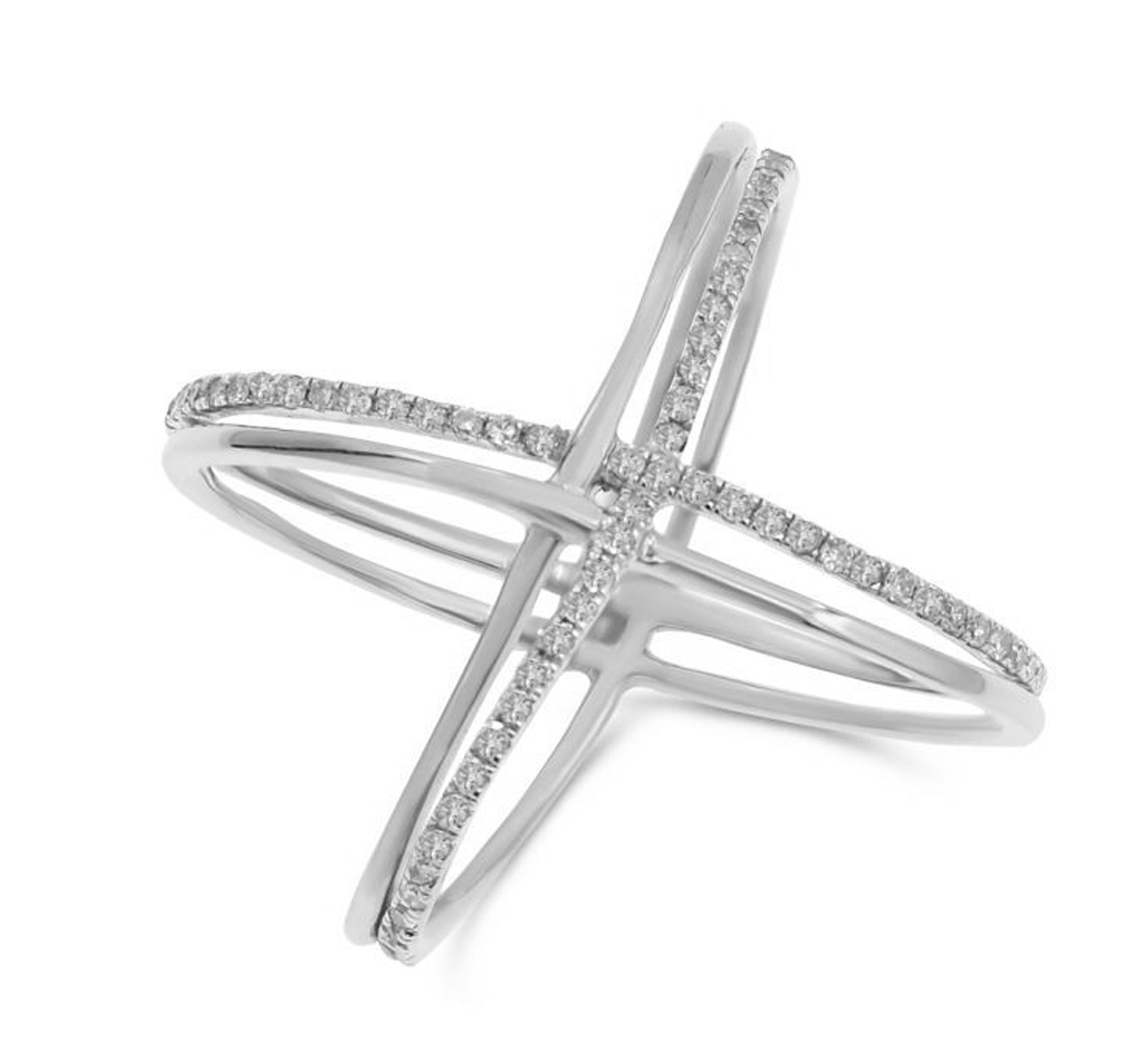 14K White Gold 0.33ct Diamond Ring, 3.44GM, 64ST
