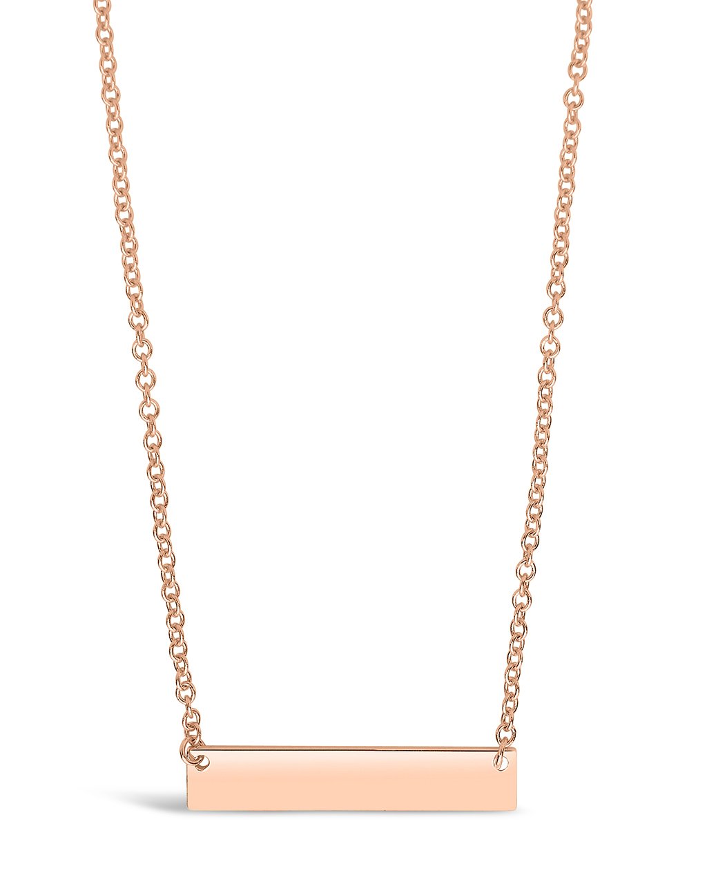 Sterling Silver Mini Bar Necklace-Gold