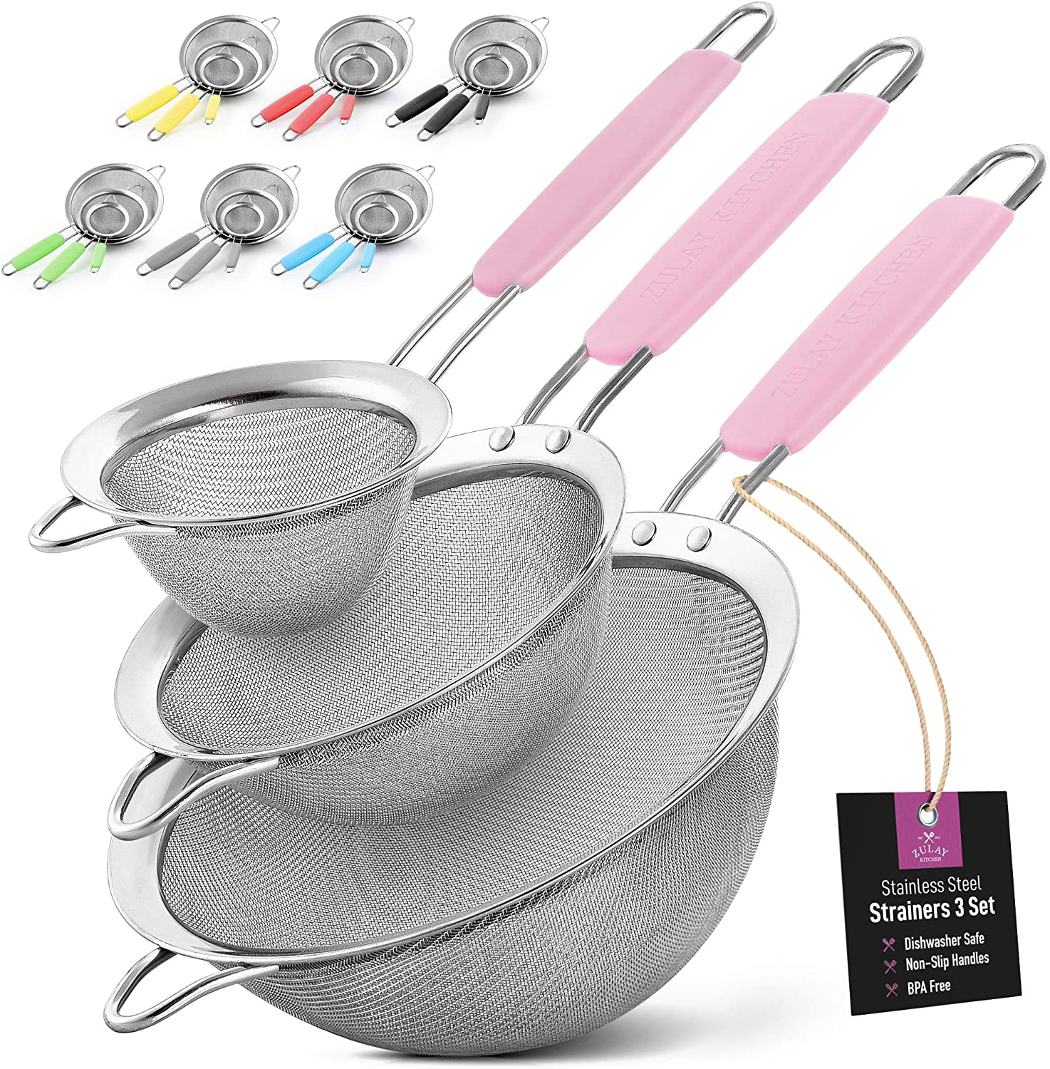 Premium Stainless Steel Fine Mesh Strainer Set