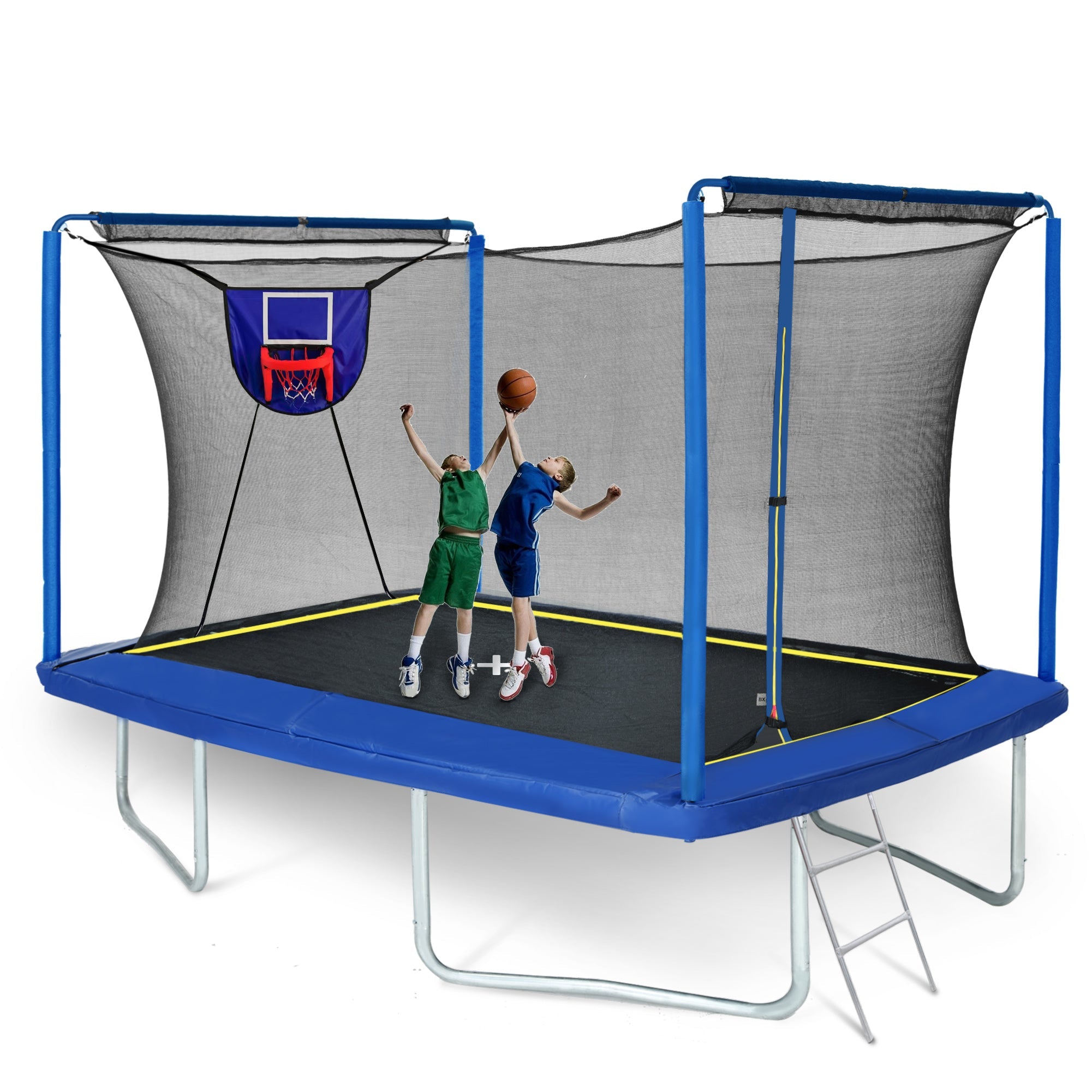 Streamdale New YC 8ft by 12ft rectangular trampoline with basketball board