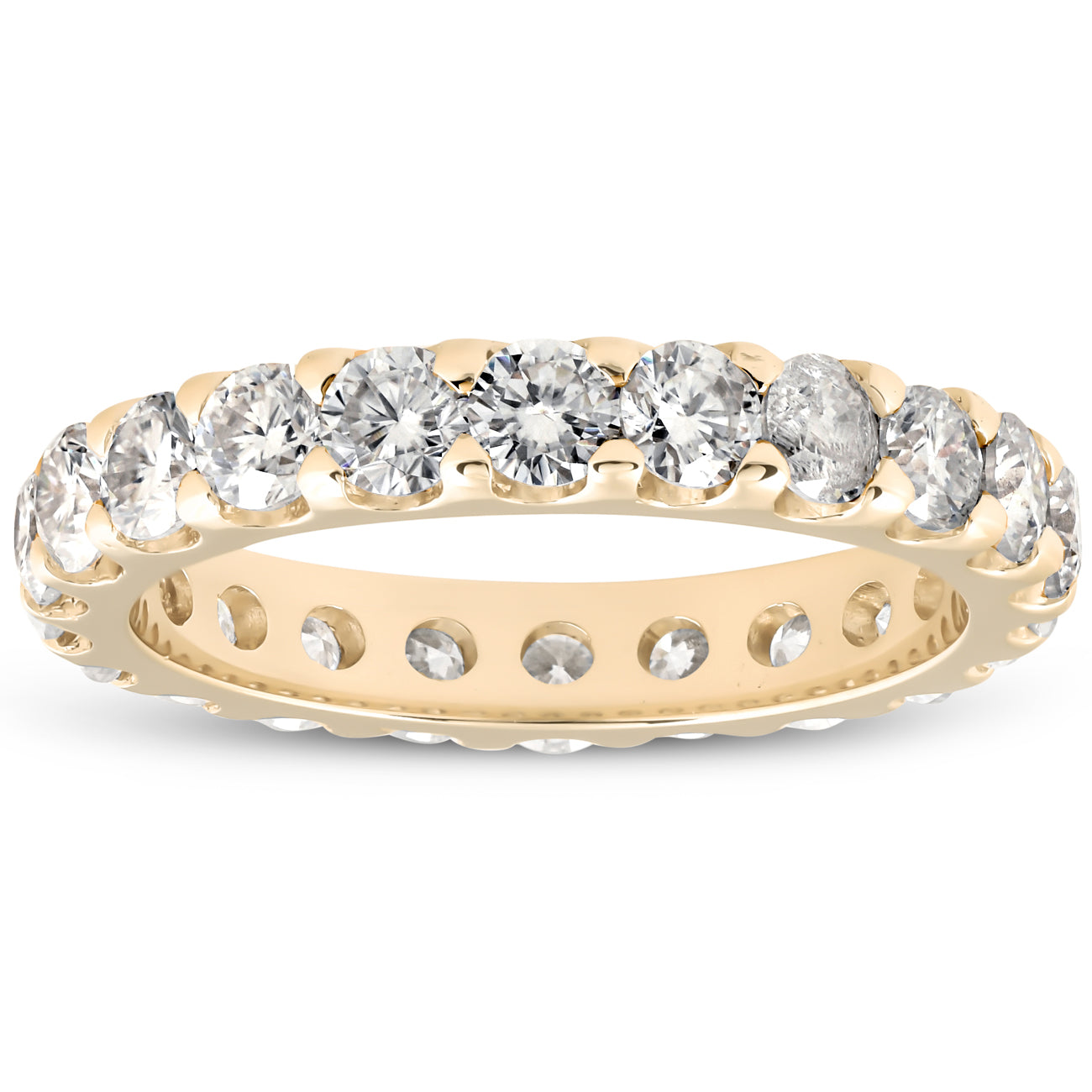 2Ct Didamond Eternity Ring 10k Yellow Gold U Prong Stackable Wedding Band