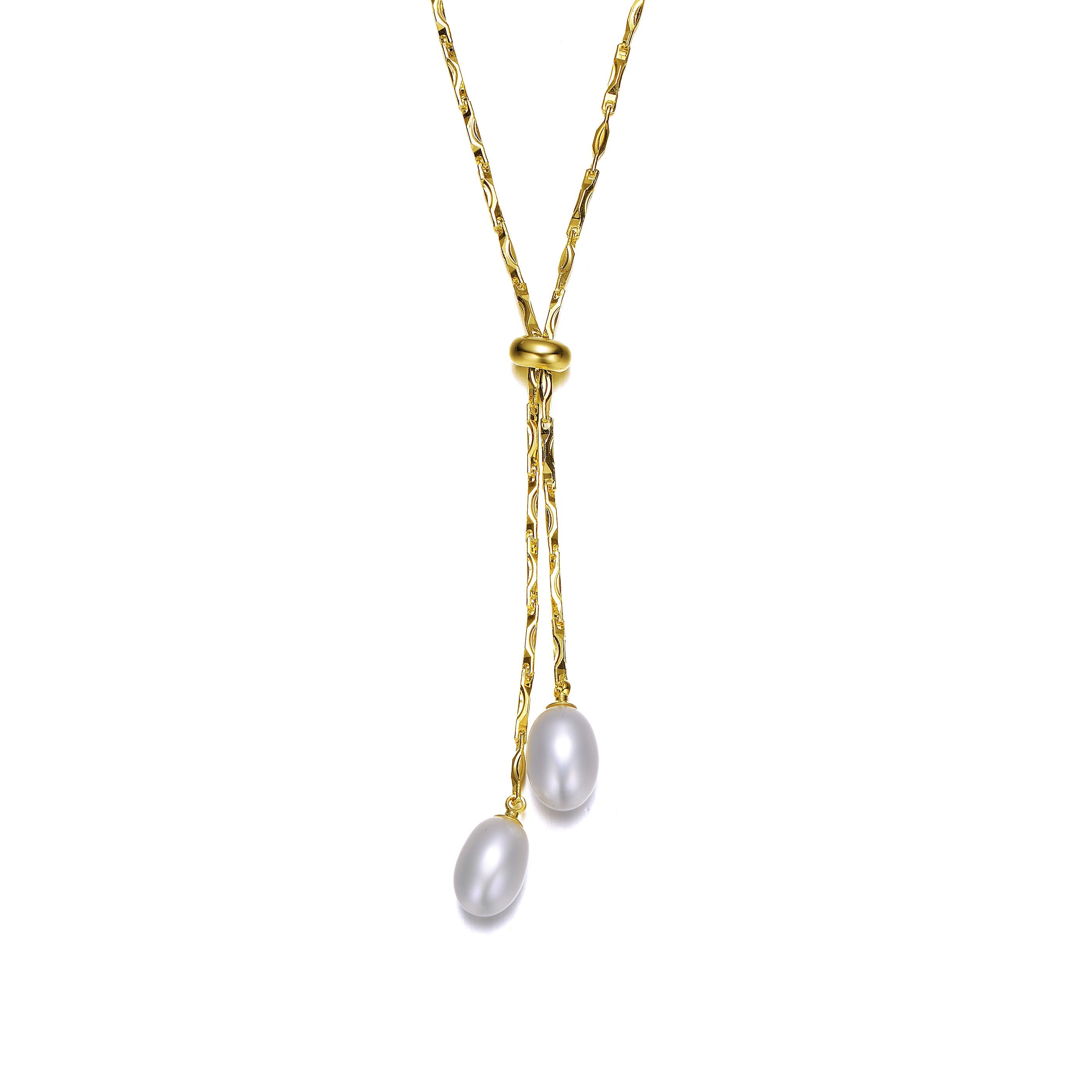 Rachel Glauber 14k Gold Plated Pearl And Cubic Zirconia Y Neck Necklace