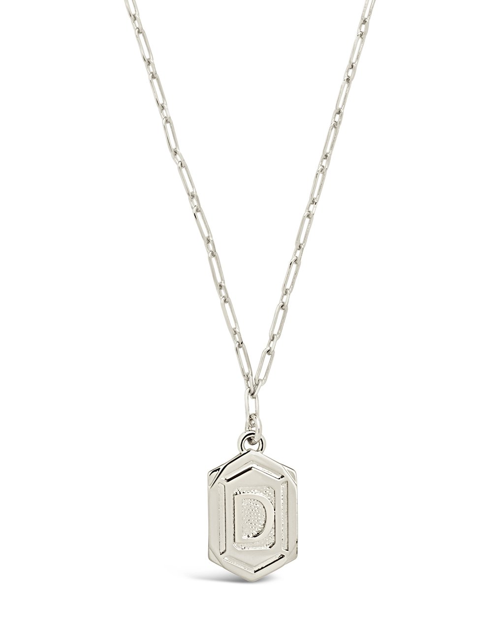 Hexagon Tag Initial Necklace